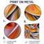 «Geometric Orange Fragment Vector III», art mural abstrait en métal imprimé géométrique-2072541194