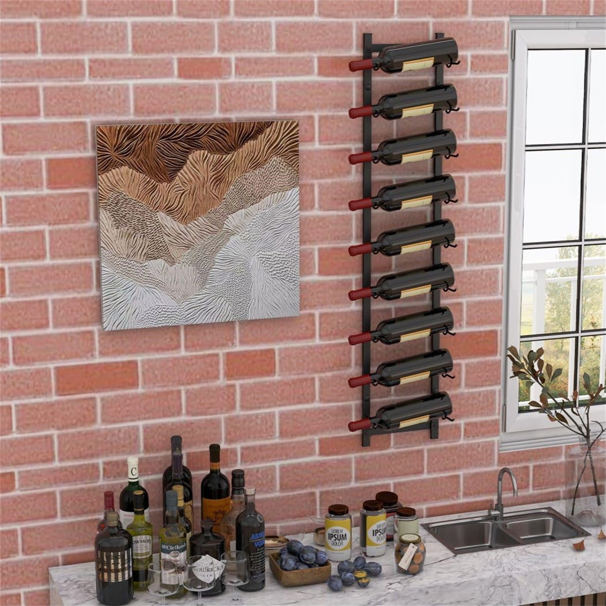 2024 Wall-mounted wine bottle holder and vertical display holder