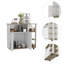 Îlot de cuisine à 4 tablettes Benton Chêne clair et blanc