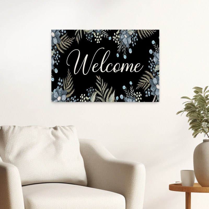 Welcome, art floral contemporain d'été, H 24 po x l 16 po