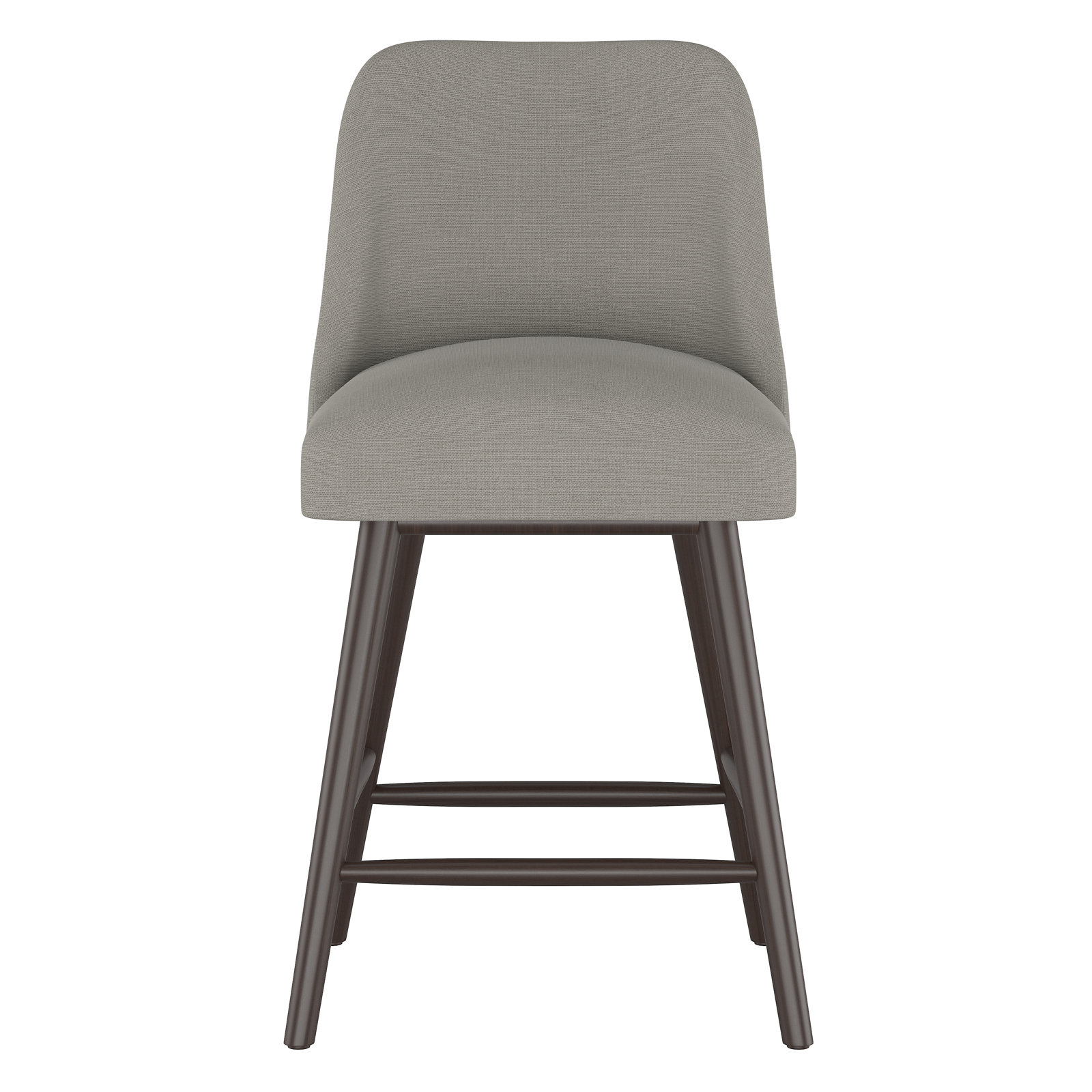 Gallie Stool, Espresso, Counter Stool (27” Seat Height), Classic Grey Linen