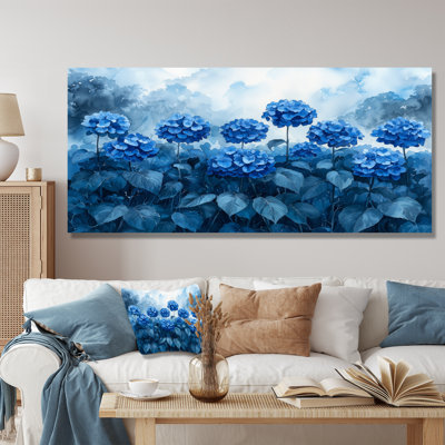 Jabel hortensias dans une tempête d'été - hydrangées, art mural
