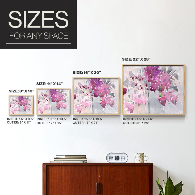 Floral Setting I -Framed Print - Restickable, Natural, 11" H x 14" W