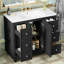 Meuble-lavabo 36 po x 18 po x 34 po avec 4 tiroirs et 1 porte, lavabo en résine, tablettes réglables, meuble-lavabo moderne en bois massif et construction