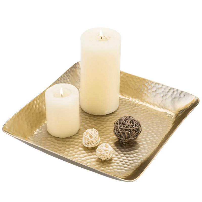 Square Gold Metal Perfume Tray