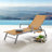 Cand 77.5" Long Metal  Reclining Single Chaise Lounge with PVC-coated polyester Sling Seat and Armrests & Wheels-671282461-671282460
