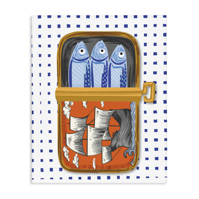 Retro Nautical Sardines Tin Canvas, design by Arrolynn Weiderhold