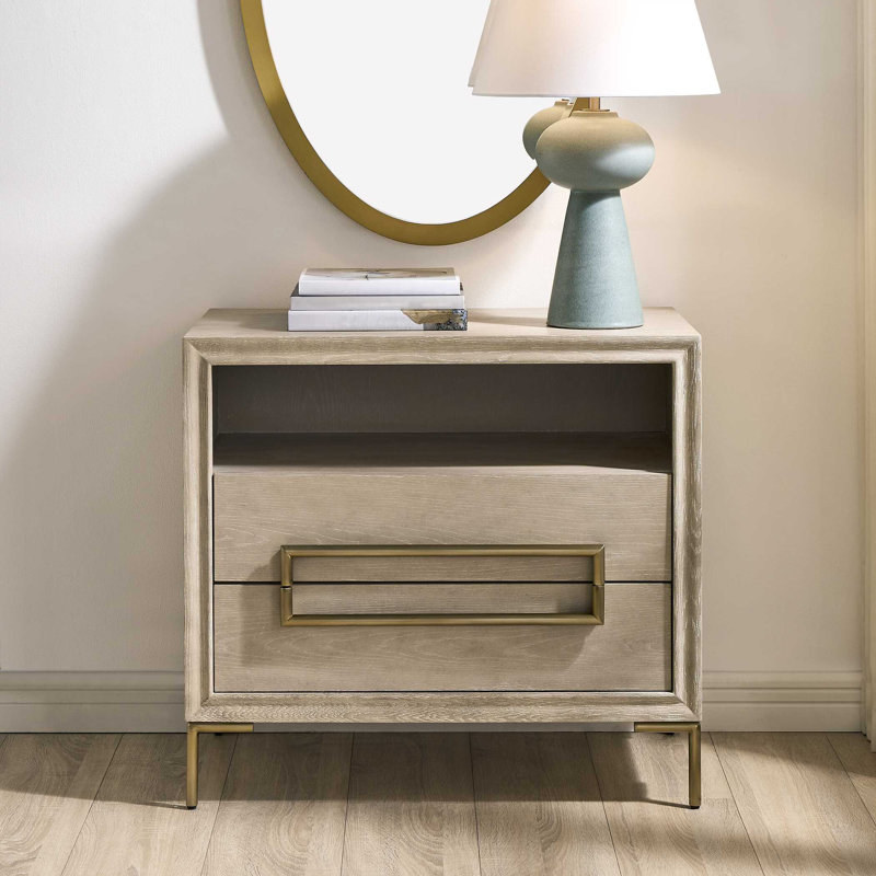 Uttermost Alessia Modern Light Oak Side Table