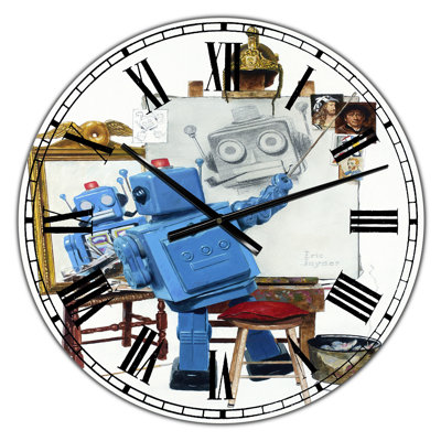 Horloge murale moderne surdimensionnée Robot