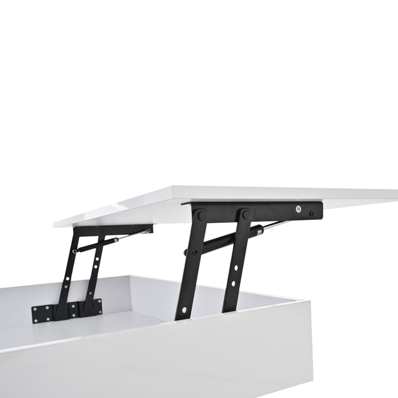 Table basse rotative à 360 ° avec plateau relevable et rangement de tiroir