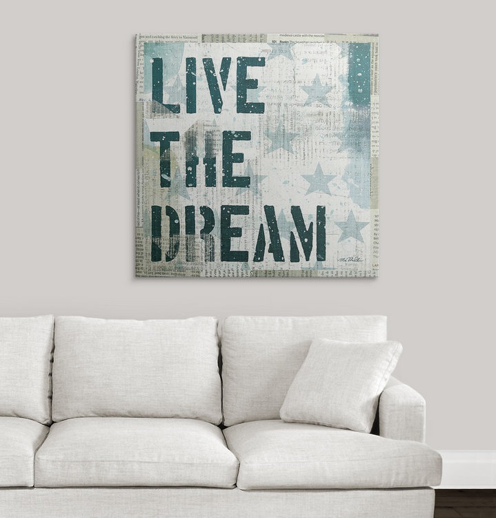 « i » par michael mullan, art textuel American Dream, H 35 po x l 35 po x P 1,5 po, Toile