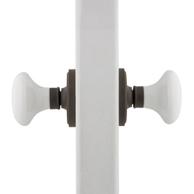 Classic Rosette with White Porcelain Door Knob