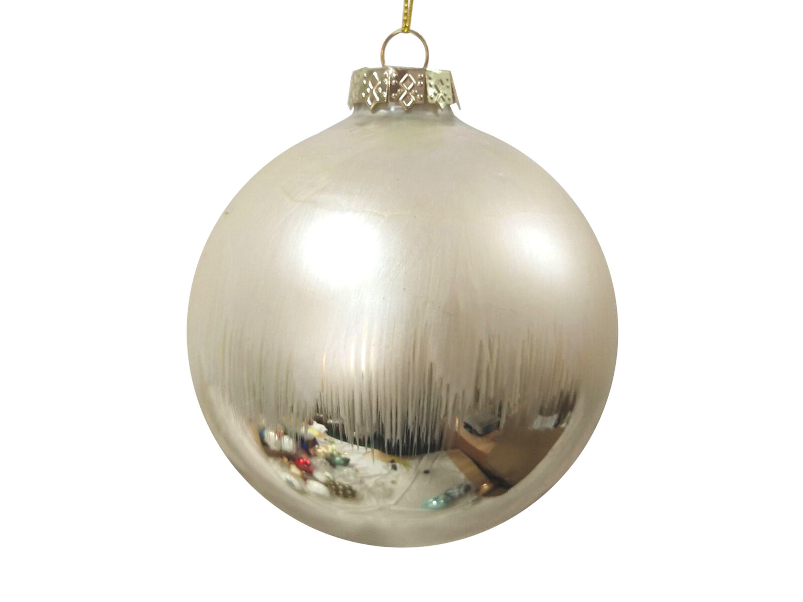 3.5 Matte Silver Mercury Ball Ornaments - Set of 4