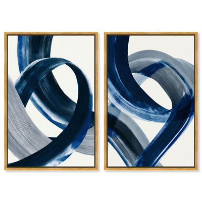 Modern Tides, reproduction d'art sur toile par Art Remedy, cadre doré, 36 x 54
