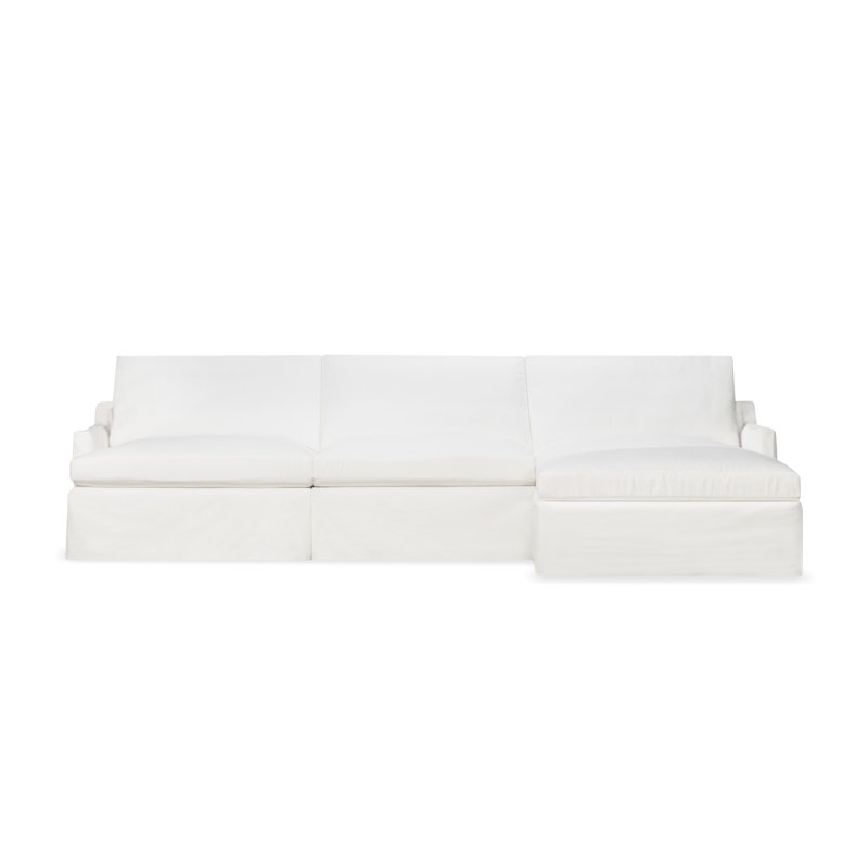 Canapé modulaire 4 pièces Wrenley, Toile gris clair Macarena