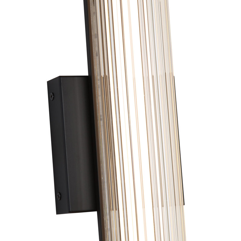 Rodara LED Wall Sconce - Outdoor in Matte Black with Clear Glass Shade, 24.38" H x 3.5" W x 4.75" D