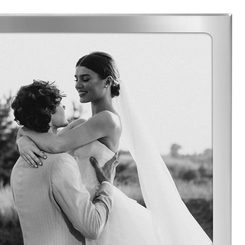 Cadre photo articulé avec verre incassable - Cadre photo en métal affichant deux photos, Argent argent, L 4 po x H 6 po