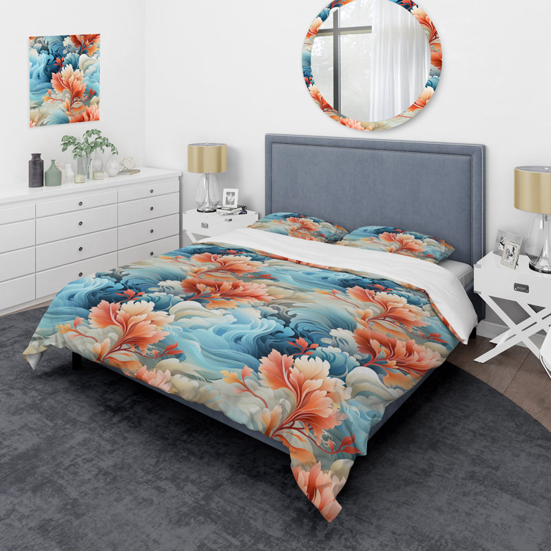 Breath Centered Stillness Mediation Box Stitch Abstract Duvet Cover, King Duvet Cover + 2 King Shams