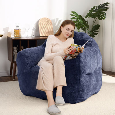39" / 51" Oversized Bean Bag Chair for Adults & Kids, Filled Cozy Floor Sofa Beanbag Couch by Trule