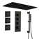 Rodeo 32"X16" Ceiling Mounted 3-Function Thermostatic Complete Shower System With Body Jets And Slide Bar