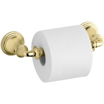 Modern Fluted Brushed Brass Wall-Mounted Toilet Paper Holder + Reviews