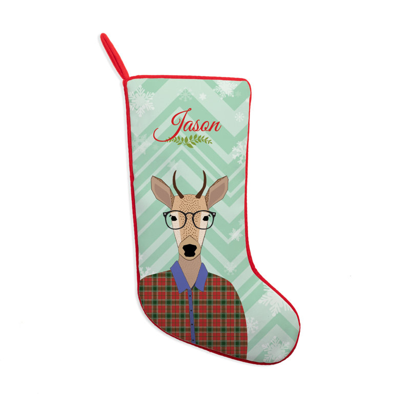 Personalized Boy Deer Stocking, Yes