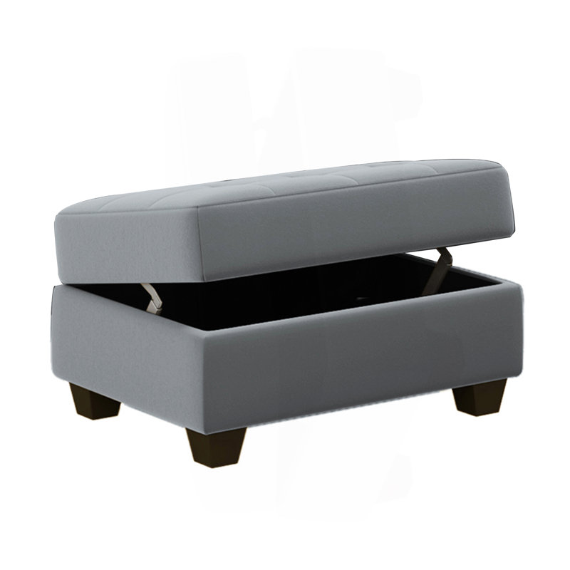 Sectional Sofa With Reversible Chaise Lounge, Gray Velvet
