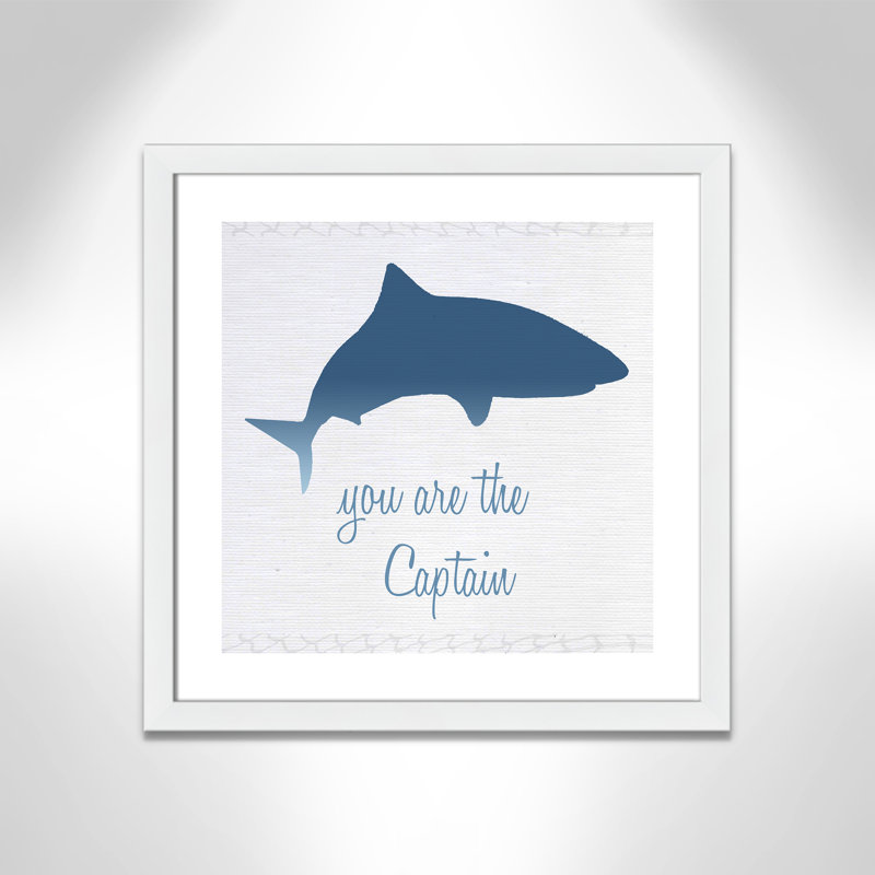 Capitaine, impression sur papier, H 22,5 po x l 22,5 po x P 0,6 po, Encadré plat blanc