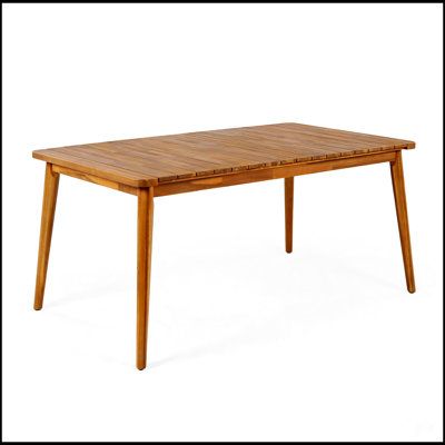 Table de salle à manger en bois d'acacia pour l'extérieur, mobilier de patio durable et élégant pour les rassemblements de jardin et de cour