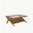 Rocket-shaped coffee table with tempered glass