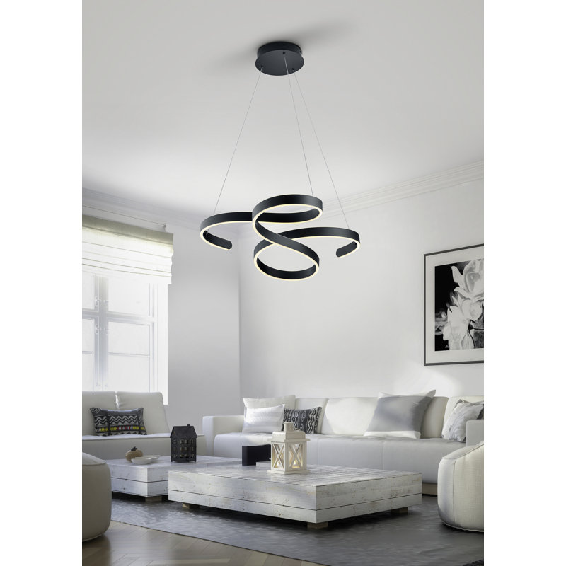 Somers 1-Light Unique LED Chandelier, Anthracite