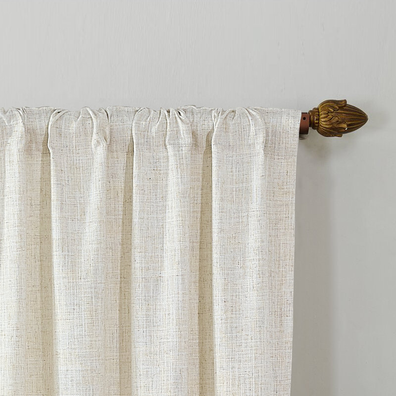 Paire de rideaux avec passe-tringle Dodoma, l 38 po x L 84 po, Beige