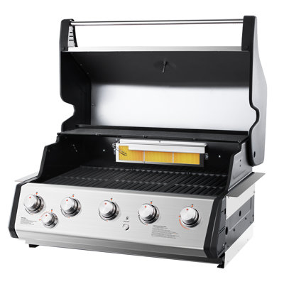 Barbecue au propane encastré à 5 brûleurs de 32 po avec brûleur arrière infrarouge Avestar, barbecue en acier inoxydable extérieur de 74 000 BTU, surface de cuisson de 743,58 pieds carrés pour barbecue dans la cour extérieure