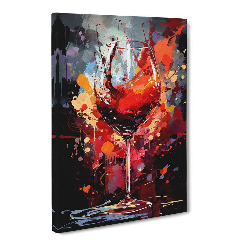 Wine Gestural - Wrapped Canvas, 76cm H x 50cm W x 3cm D