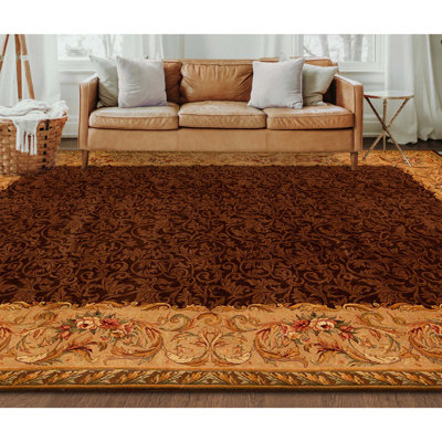 Tapis aubergine et crème noué à la main de haute qualité