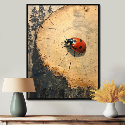 Mariliza Ladybug At The Forest On Slide I - Ladybug, reproduction d'art encadrée