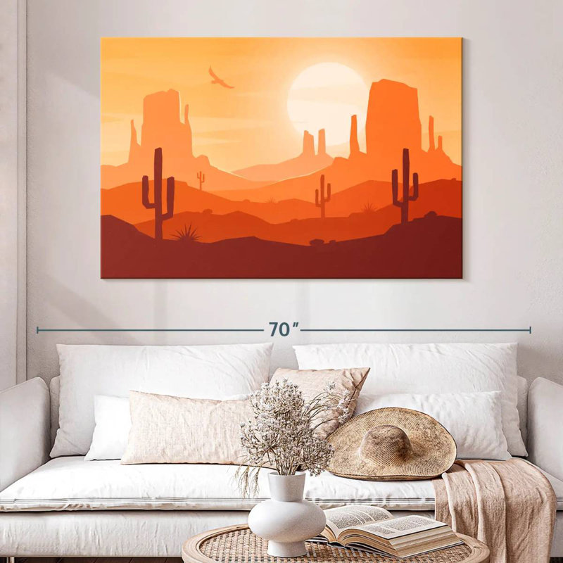 Lelar Simple Desert Landscape, 34" H x 51" W