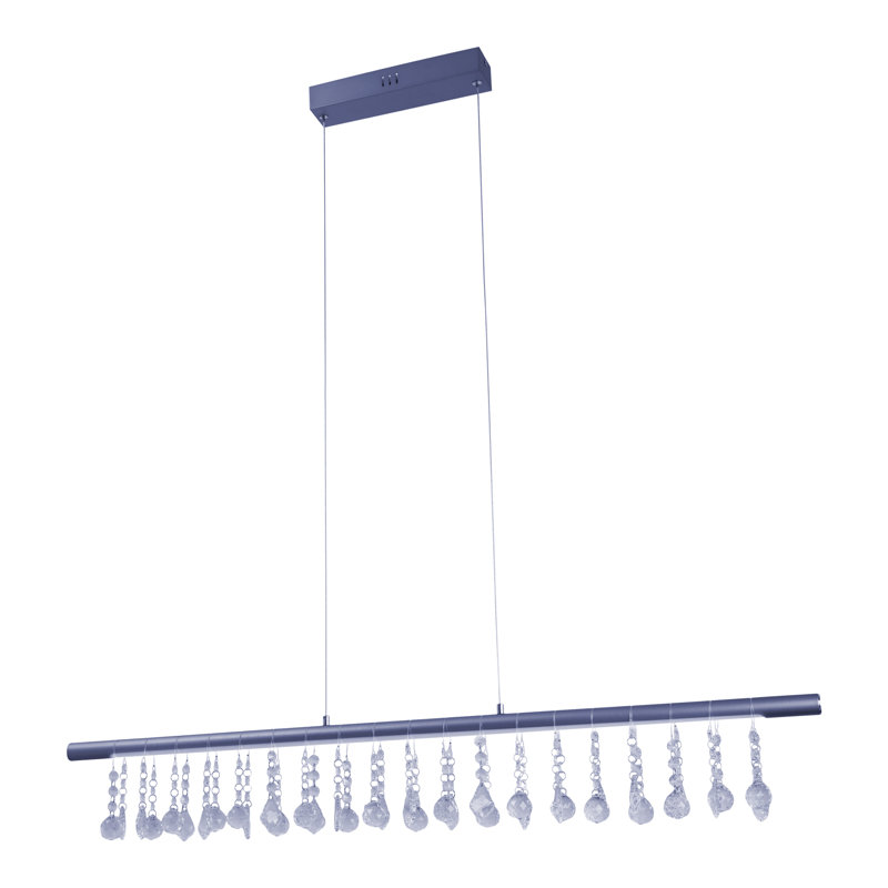 Adrienna 1-Light Kitchen Island Modern Linear LED Pendant, Grey