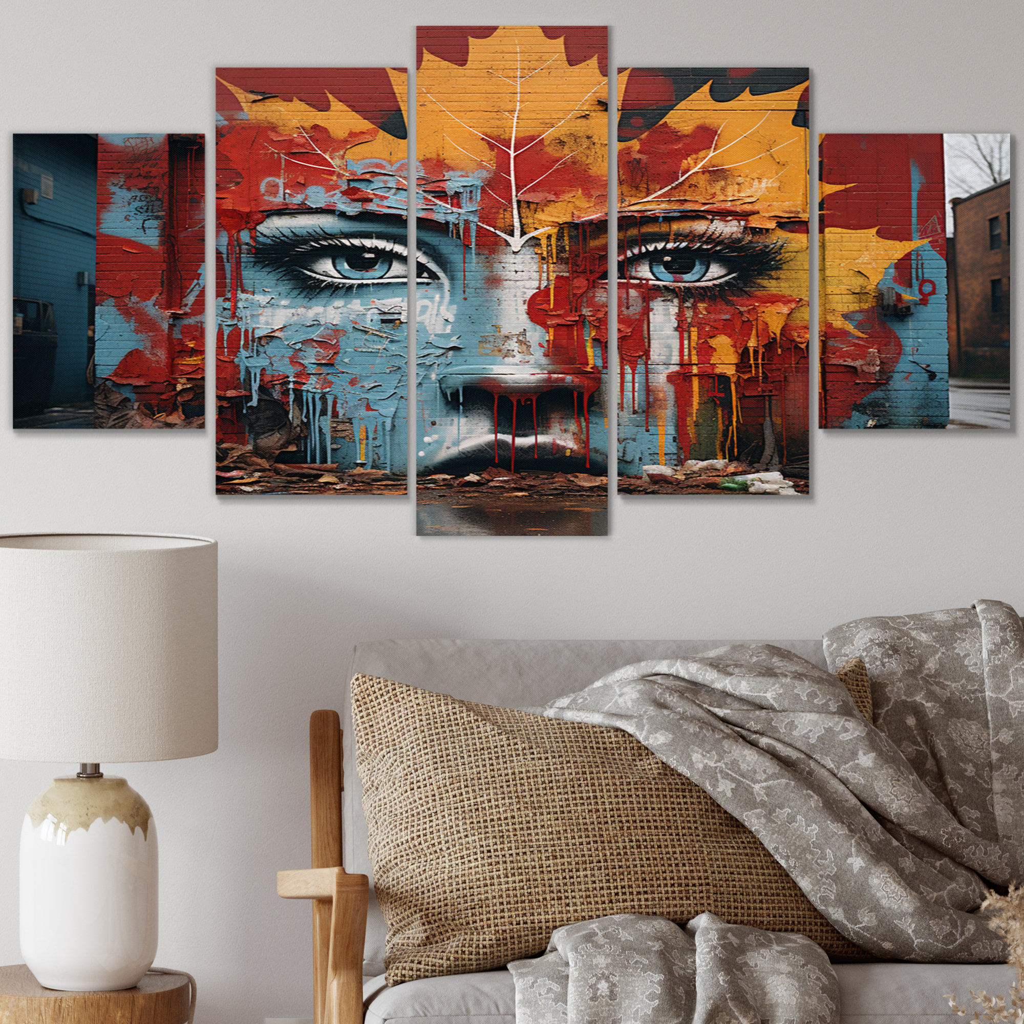 Mercer41 Toronto Urban Graffiti II On Canvas 5 Pieces Print | Wayfair