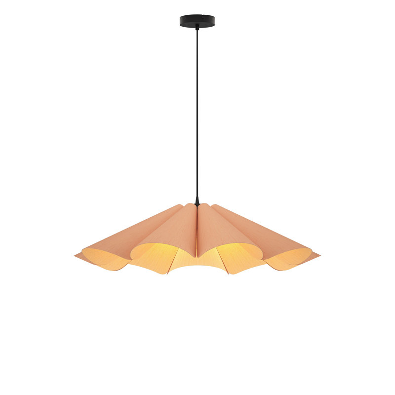 Delfina 1-Light Single Pendant, Rose, 8.3" H x 31.5" W x 31.5" D