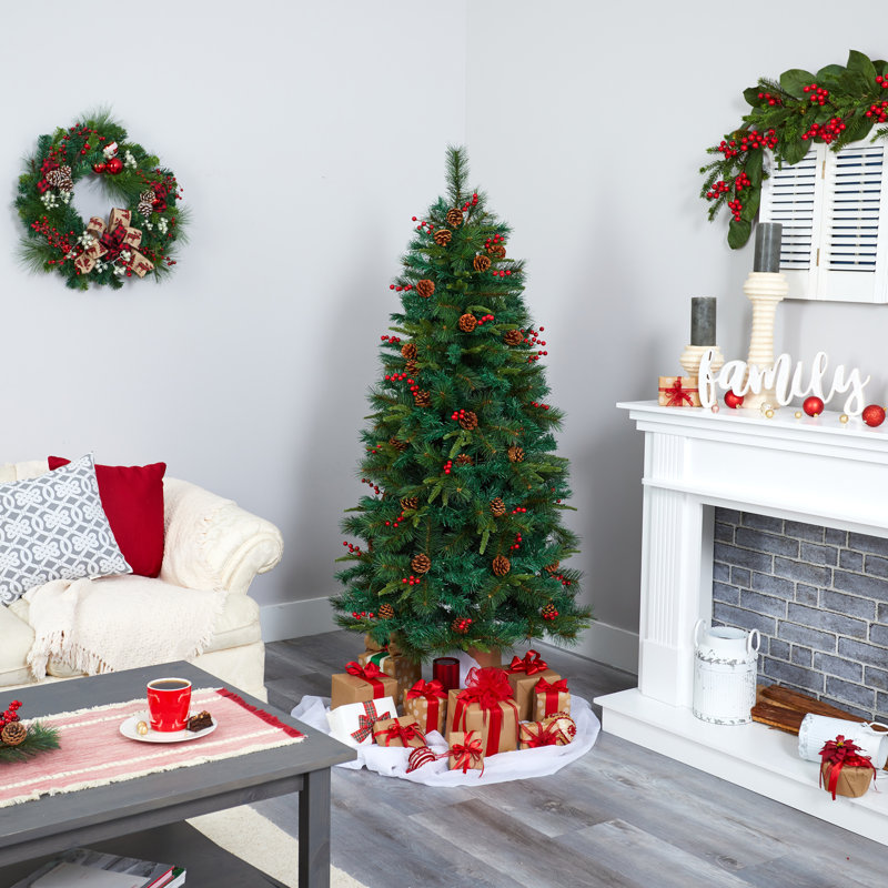 Lighted Artificial Christmas Tree, 6' H