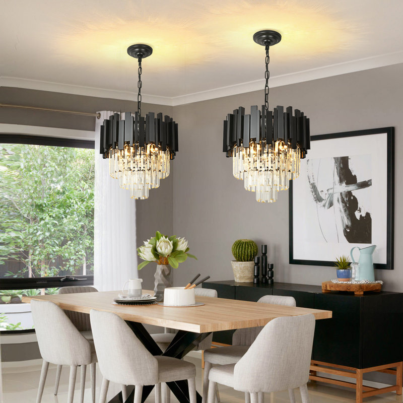 Aaston Chandelier, 135cm H x 39cm W x 39cm D, 4, Black