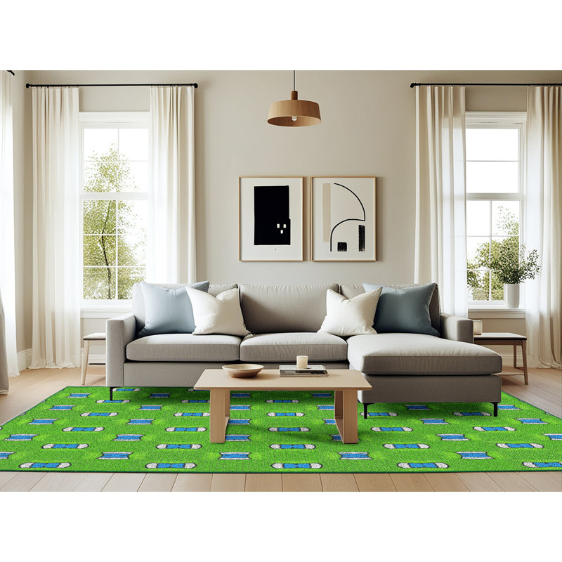 Tapis vert Power Loom, Rectangle 6 pi x 9 pi