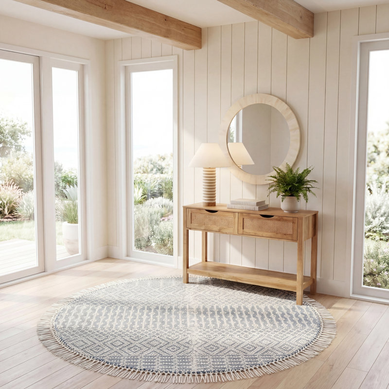 Tapis tissé à la main Kempner Natura, Rond 6 pi
