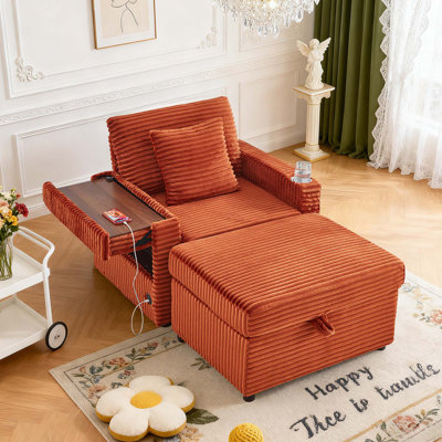 Fauteuil rembourré 34,5 po Corduroy