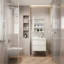Armoire à pharmacie 24 po x 32 po à fixation murale ou encastrée en métal blanc avec miroir