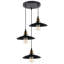 Sharpe 3 - Light Black Cluster Pendant
