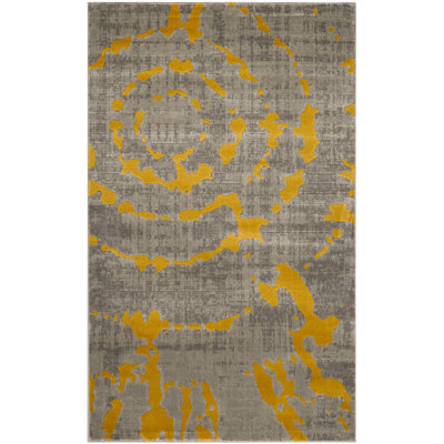 Tapis gris clair / jaune Lenexa
