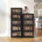 24-Inch Wide Folding Storage Cabinet With 4 Tiers, Magnetic Door, And Wheels For Easy Mobility And Organization-1093657925