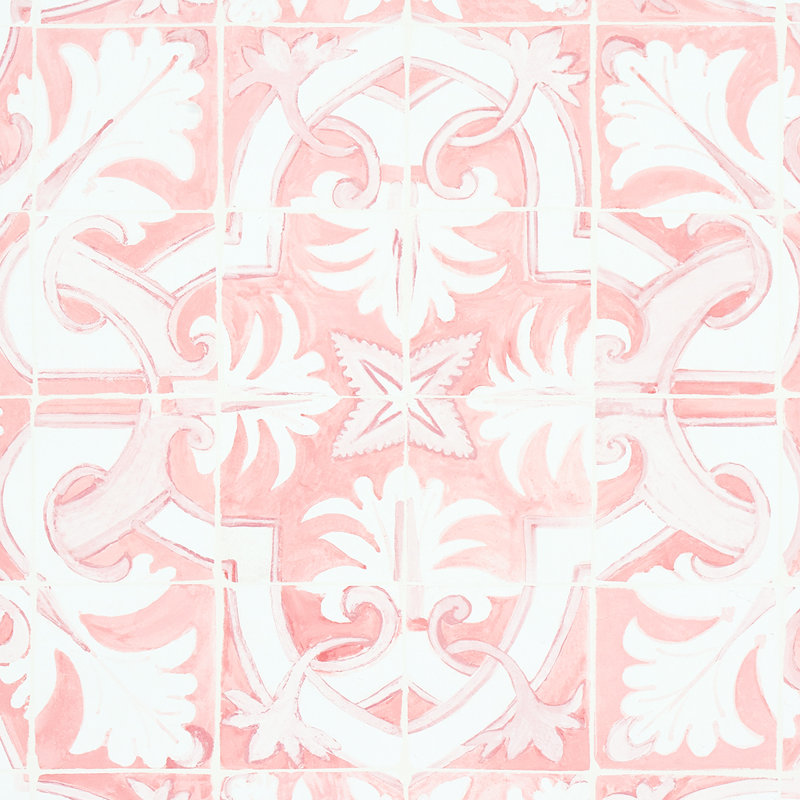 Papier peint Schumacher x Mary McDonald Azulejos, Rose